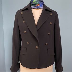 Talbots black military style coat 100% wool. 14P.